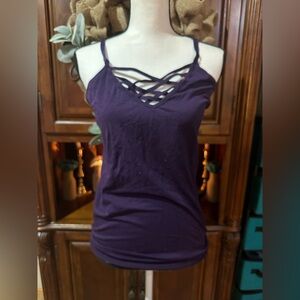 Purple Fitting Strappy Women's Top 1X/2X